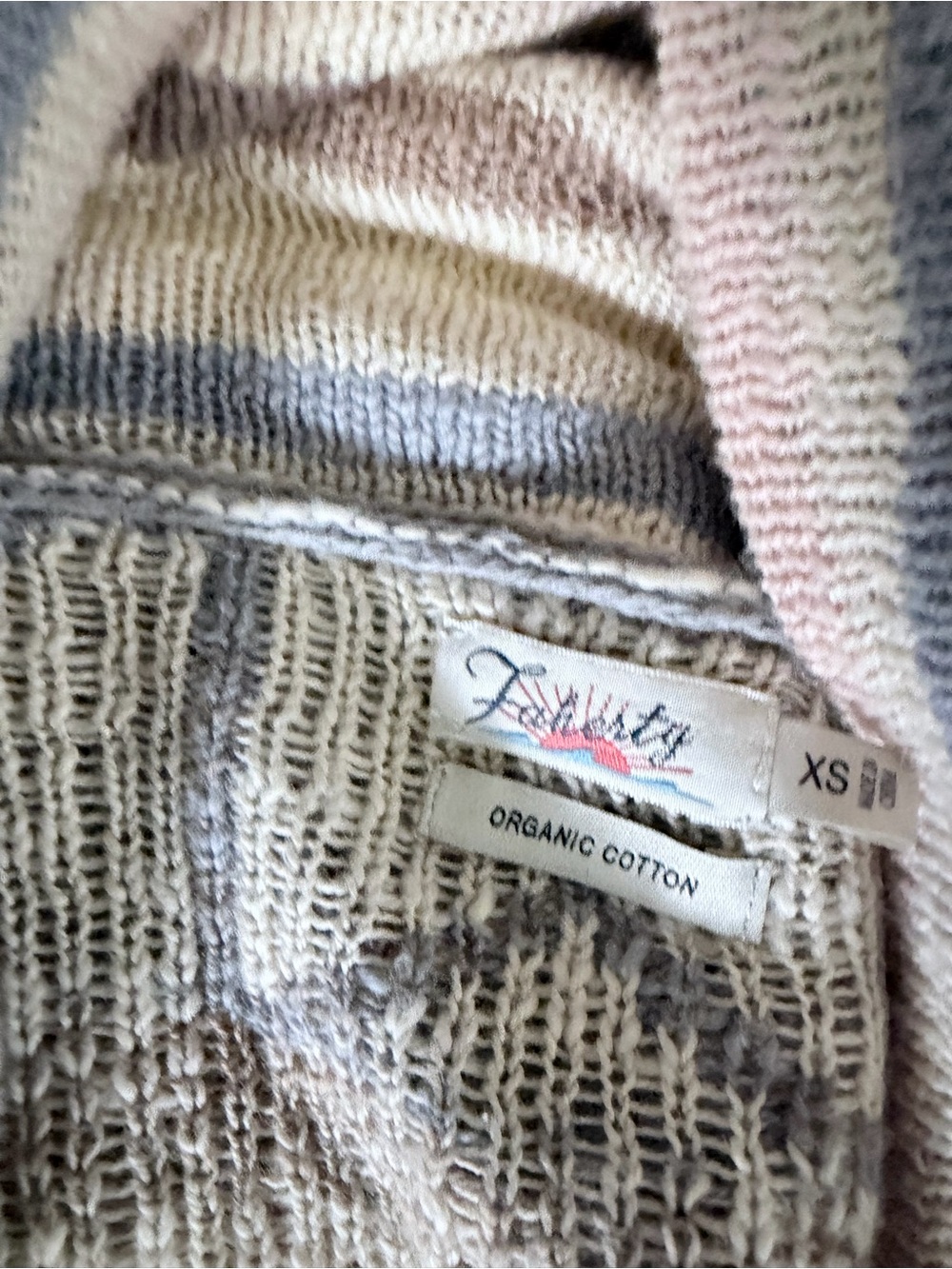 Faherty Aztec-Print Long Open Cardigan in Beige, Taupe & Cream - Picture 3 of 6